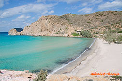 Plathiena beach, Milos island Milos island beaches - Plathiena