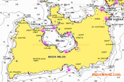 Mappa naviganti isola di Milos Mappa naviganti Milos