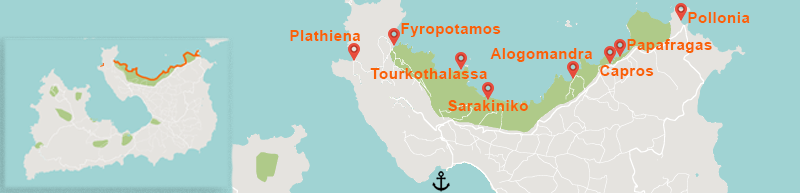 Spiagge a Nord di Milos Milos isola spiagge a Nord